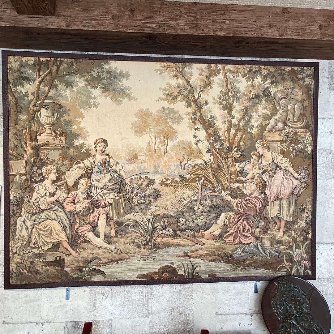 大型 バロックスタイル タペストリー 田園風景