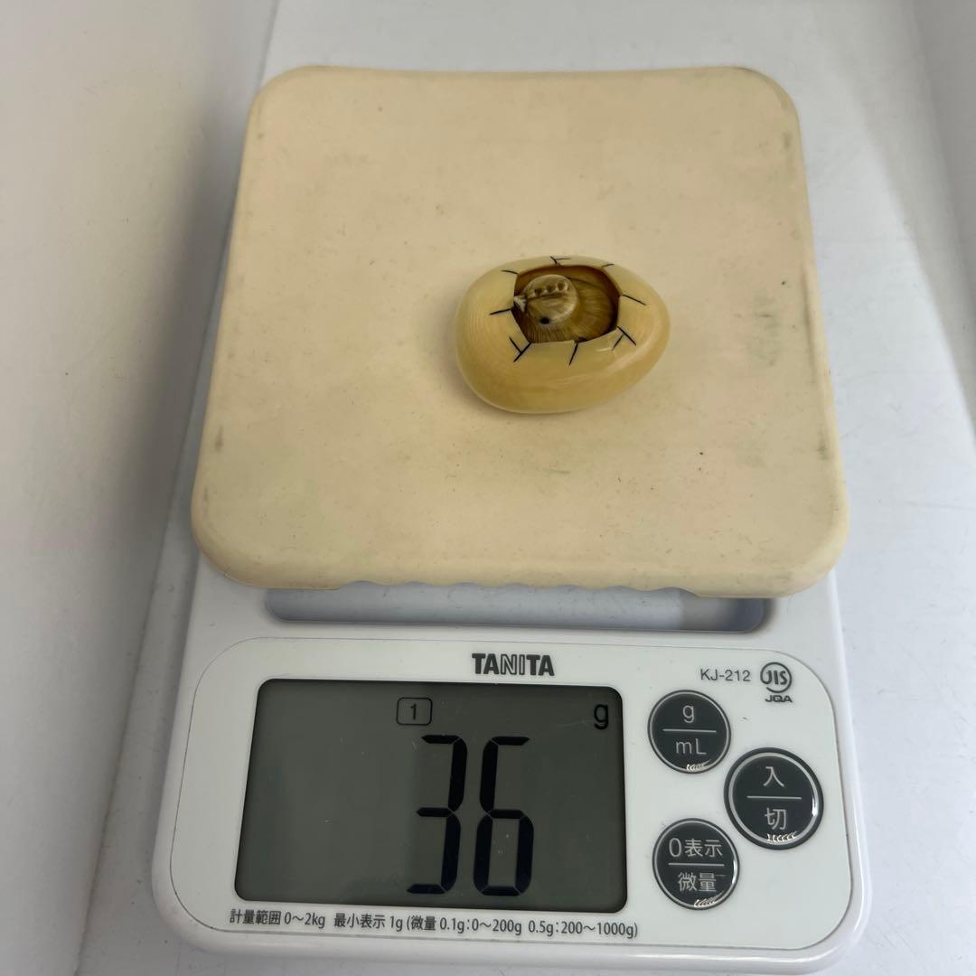 正堂在銘　極上からくりひよこ根付　36g 東Y8-0204☆2Fタエチ