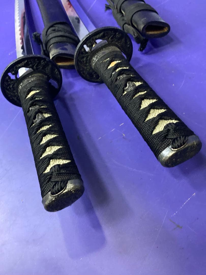 G）模造刀　日本刀　脇差　黒　2本セット