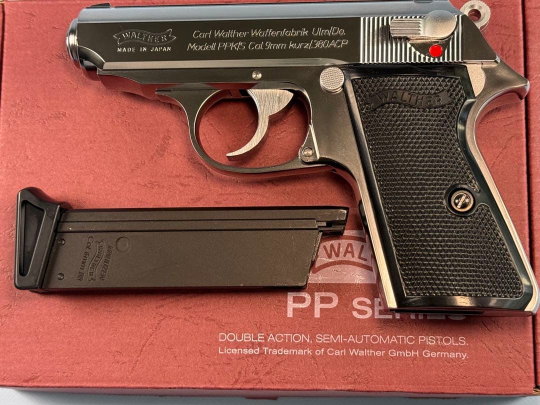 マルゼン製ワルサーニューPPK/Sステンレスモデル（ガスブローバック）