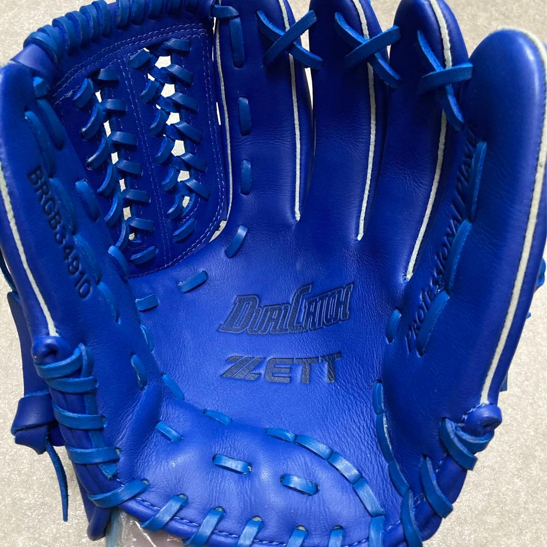 ゼット 一般 大人用 軟式 内野 野球 グローブ グラブ ほぼ未使用品 人気の青