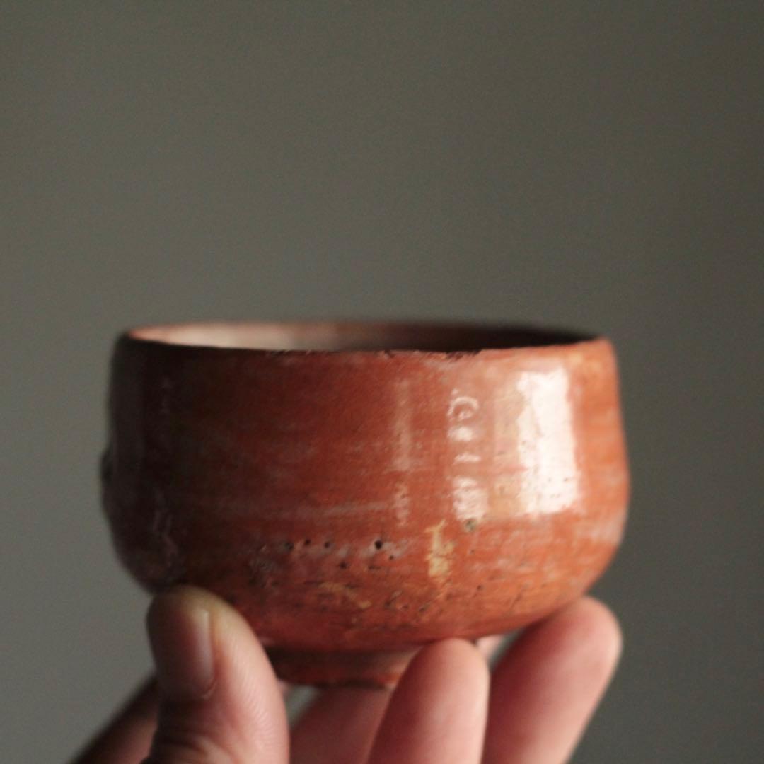 赤楽 小碗 No.3 大盃 小服茶碗 茶籠茶碗 古美術 古道具 アンティーク