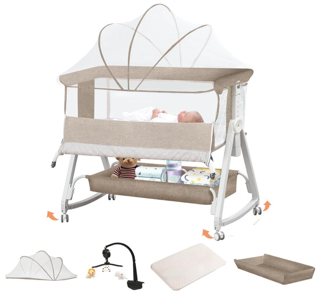 新品 ベビーベッド 添い寝 ゆりかご ベビーラック 6段調節 新生児ベッド 蚊帳