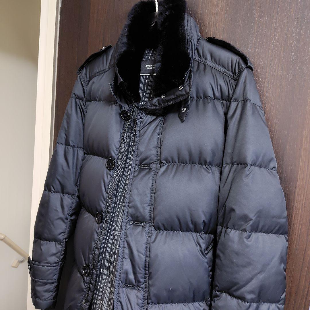 バーバリーブラックレーベル ホワイトグースダウンコート M ノバチェック