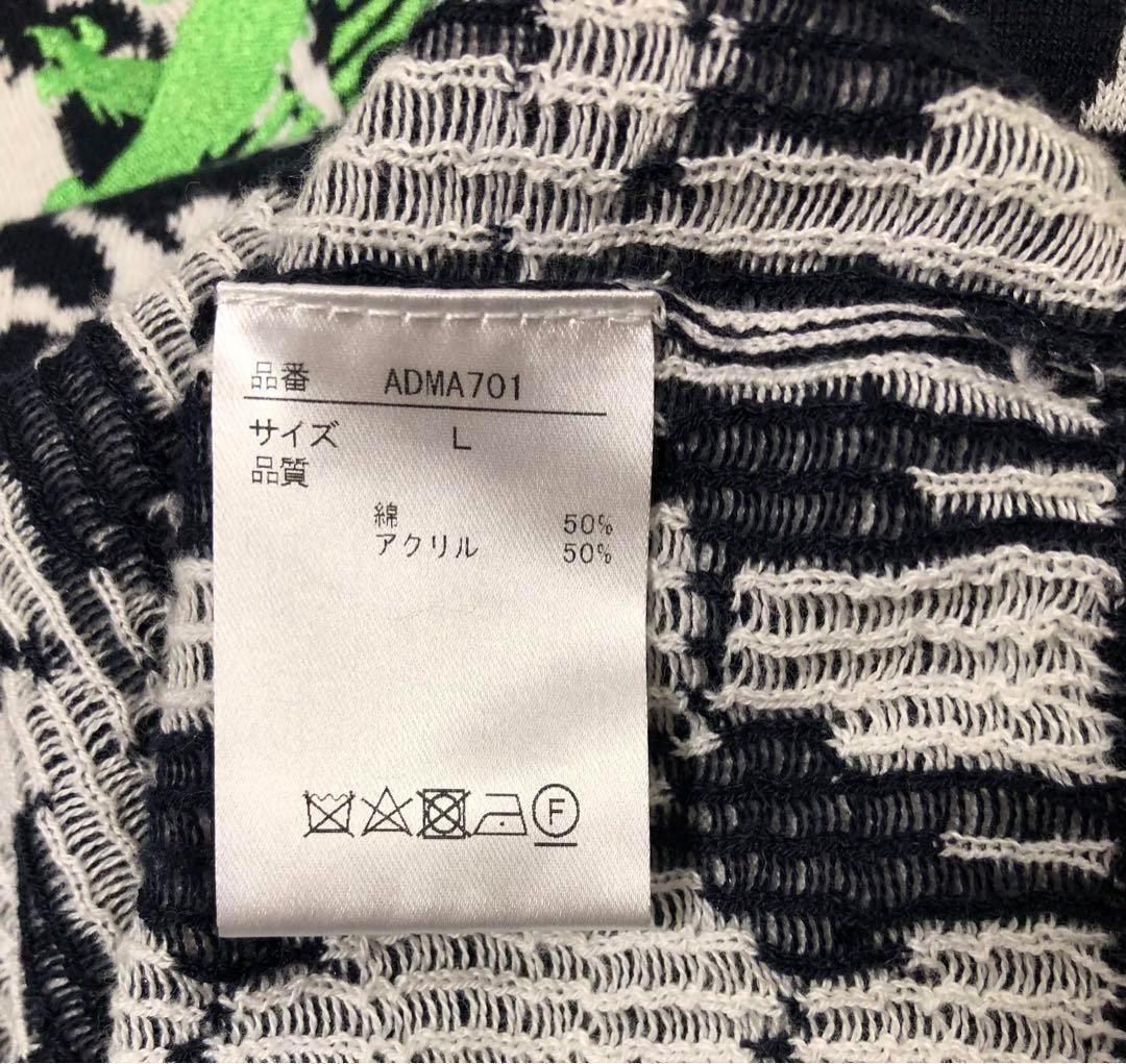 アドミラルゴルフ ビートルズ コラボ ニット ブラック 総柄 Lサイズ