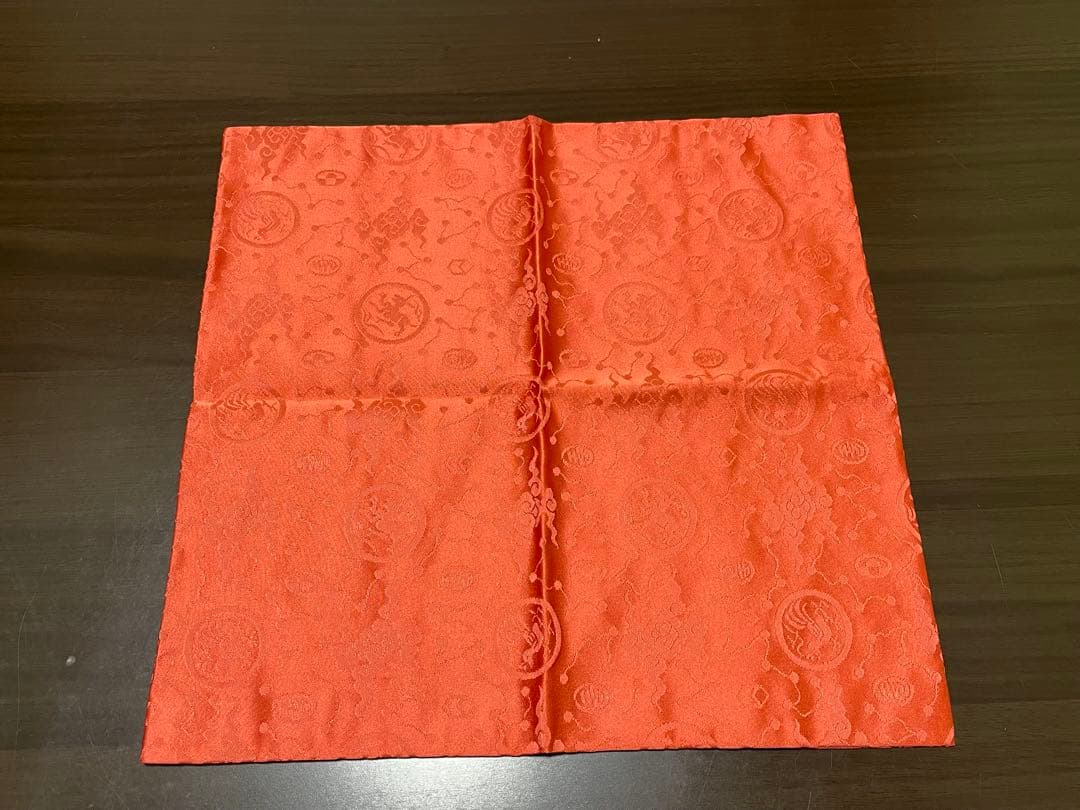 茶道用帛紗 赤 木箱付き ふくさ 土田友湖　帛紗