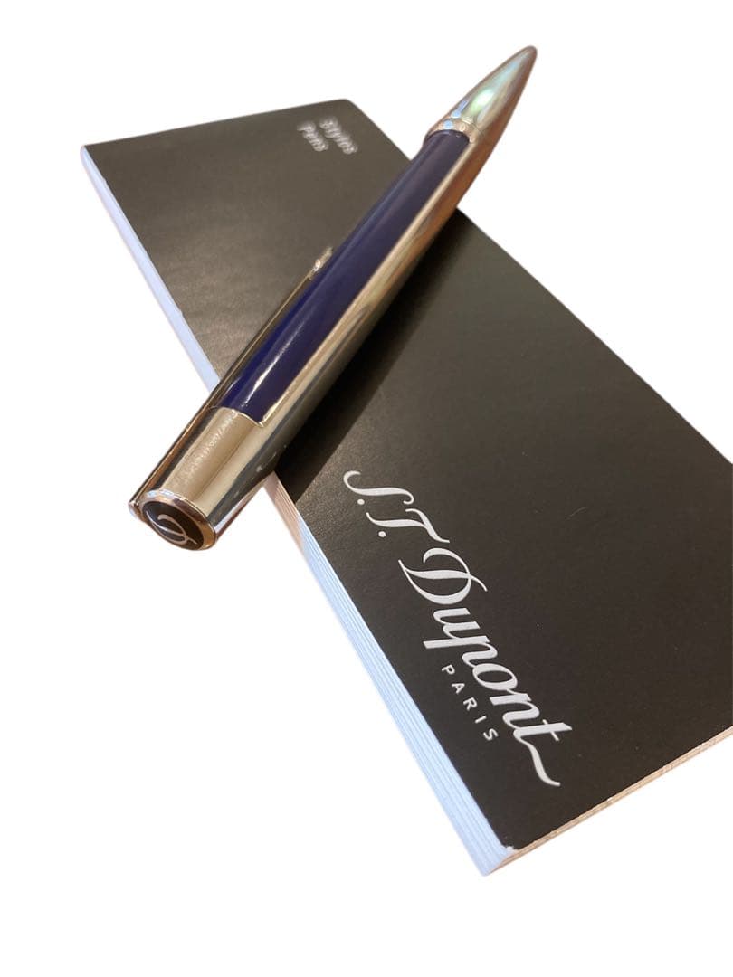 S.T. Dupont スタイラスペン ネイビー/シルバー　ボールペン