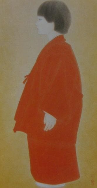 箱崎睦昌、【童女】、希少な大判額装用画集より、美品、日本人画家