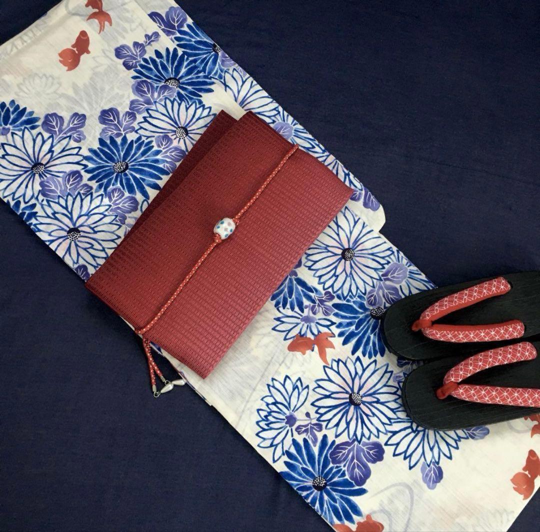 江戸金魚 高級変わり織り浴衣セット 4点セット