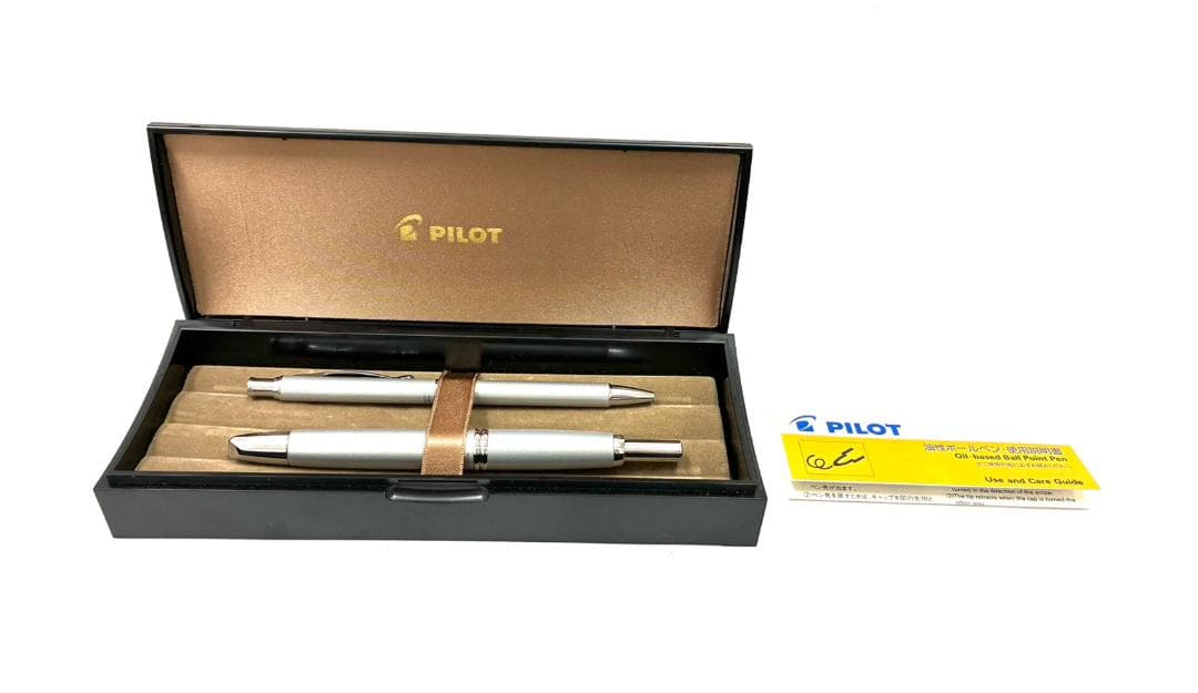 25O12-007 美品 パイロット 万年筆 ボールペンセット ペン先 金 箱付