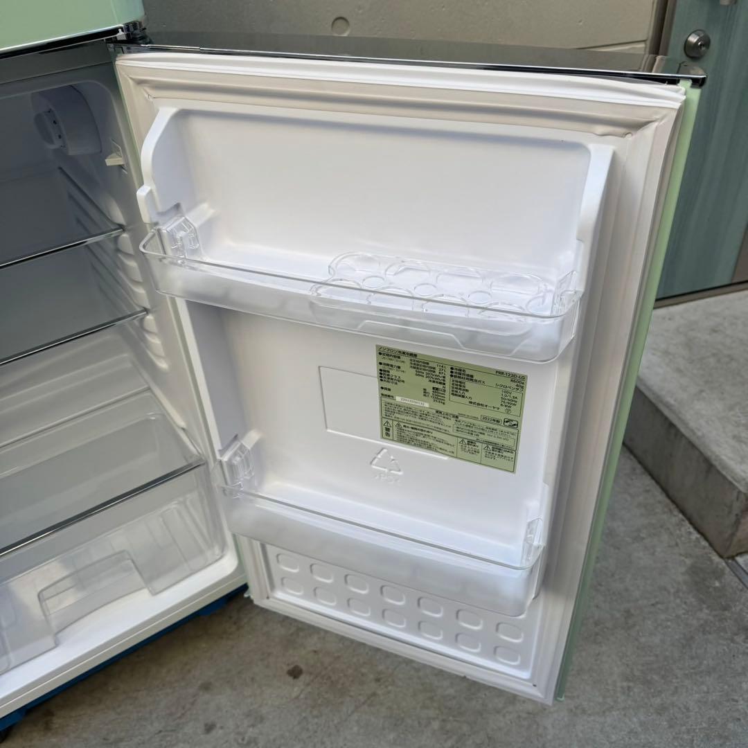 114⭐️2022年製美品★レトロ風　冷蔵庫　ライトグリーン　一人暮らし　オーヤマ
