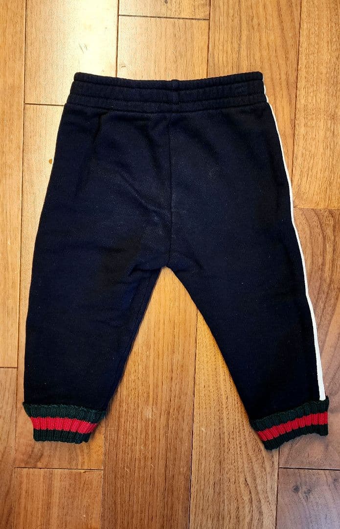 GUCCI ネイビー ストライプ パンツ キッズ スウェットパンツ　グッチ