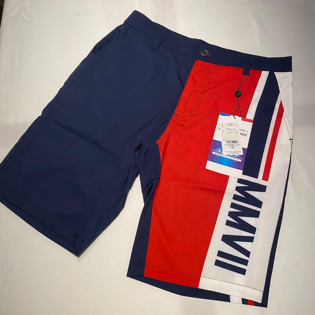 【新品】CLUNK　ハーフパンツ　ゴルフウェア　軽量　通気性　ネイビー　メンズM