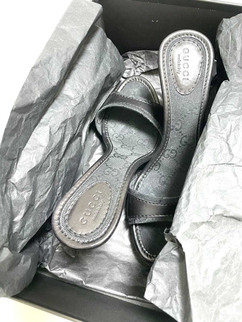 【美品】GUCCI ブラック ミュール 高ヒール