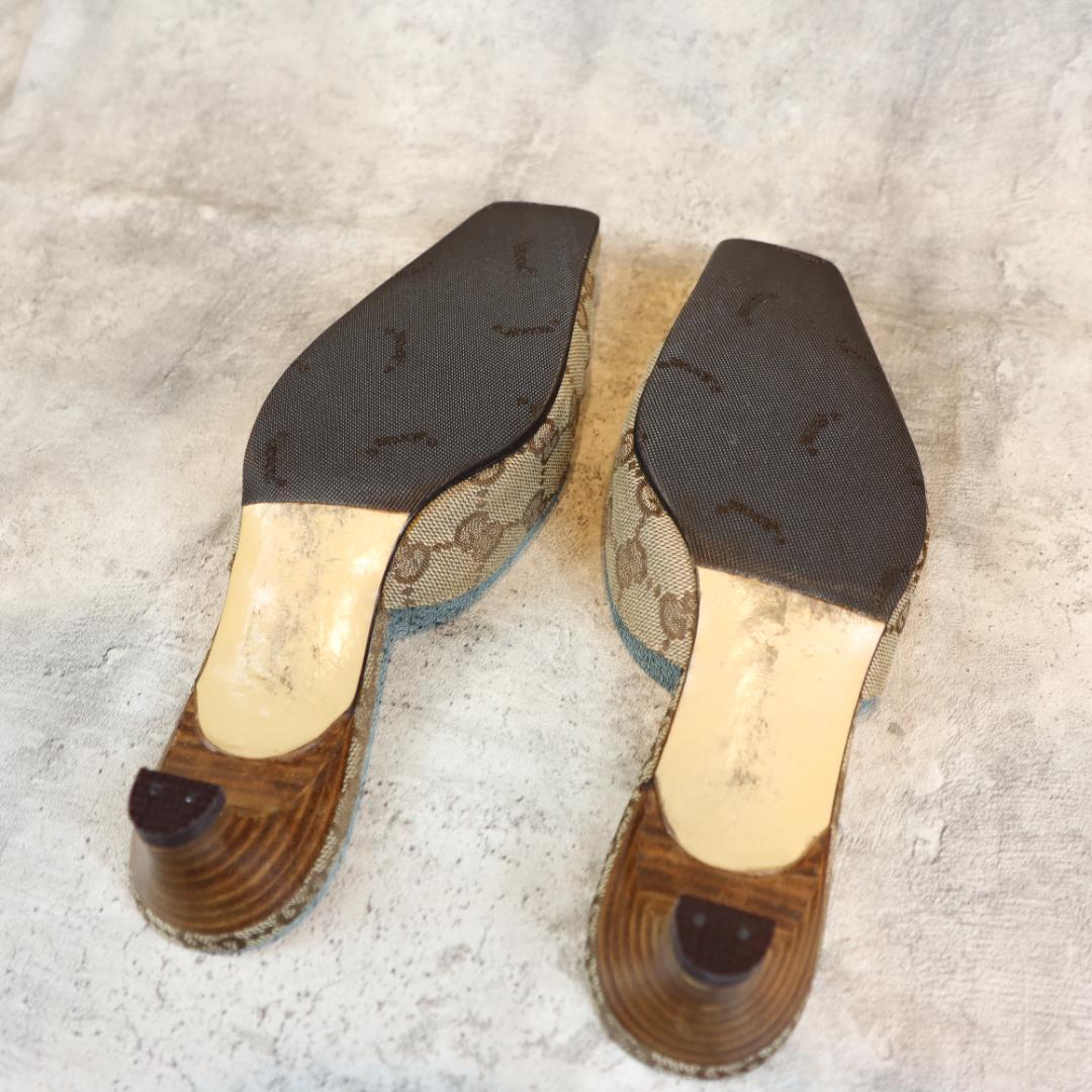 GUCCI グッチ GG柄 ミュール サンダル レザー レディース 箱付き