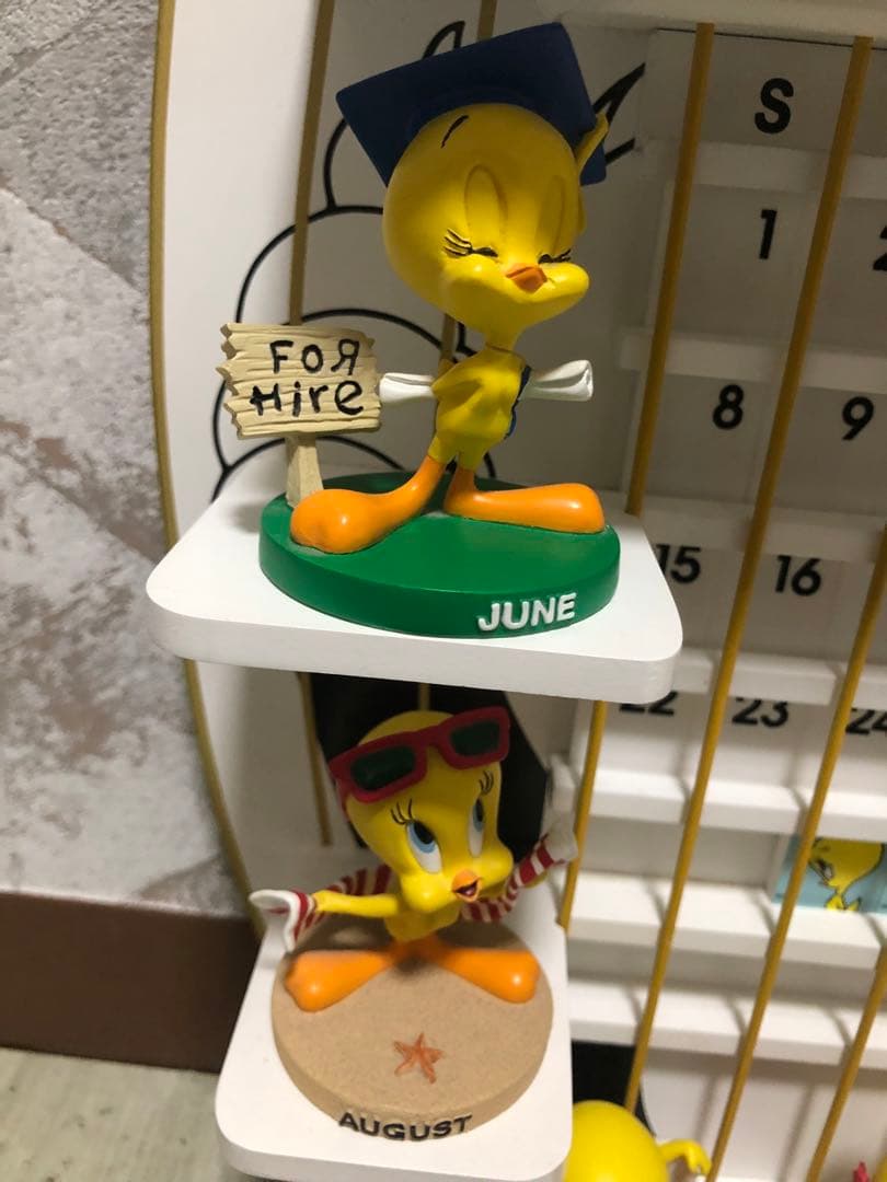 ルーニーチューンズトゥイーティーフィギュア鳥かご壁掛けカレンダーUSコレクター品