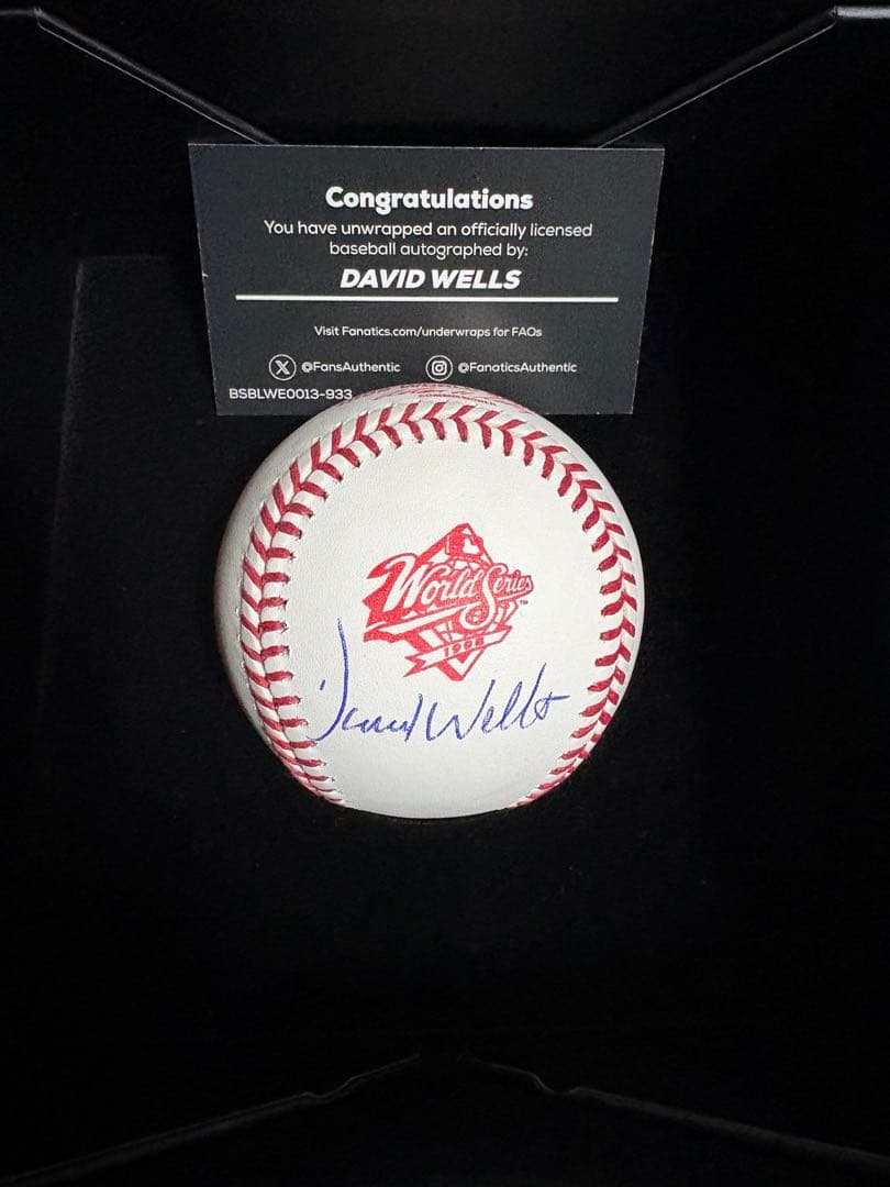 直筆★ David Wells（デビット・ウェルズ）サインボール