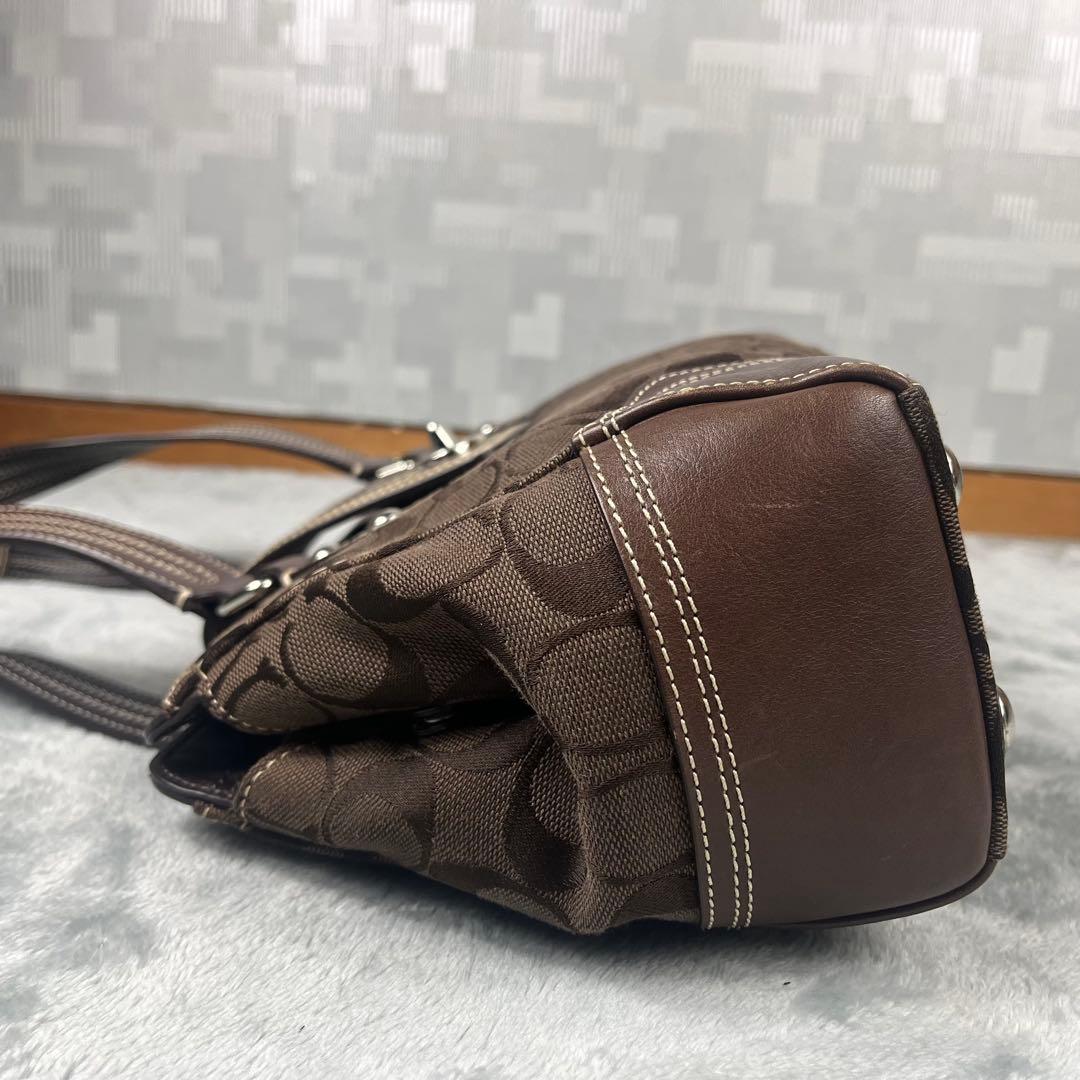 バッグ Coach Hand Bag Brown Signature