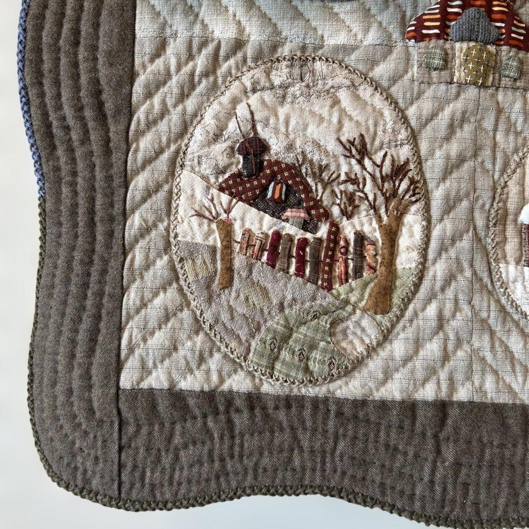 ハンドメイド　キルト　パッチワーク　風景デザイン タペストリー