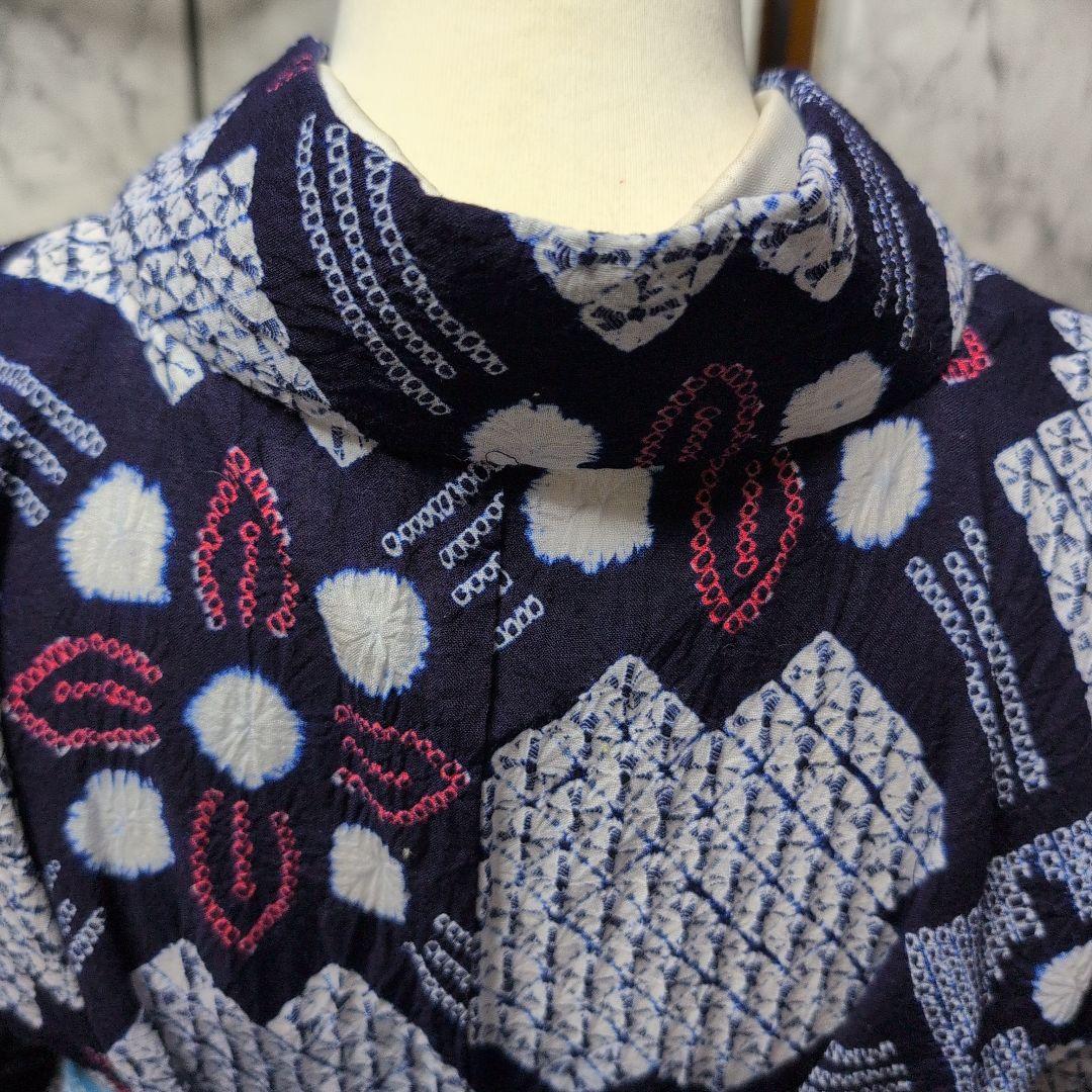 濱文子様ご購入高級有松絞り　肩当て居敷き当て付き　一部しつけ糸有り美品