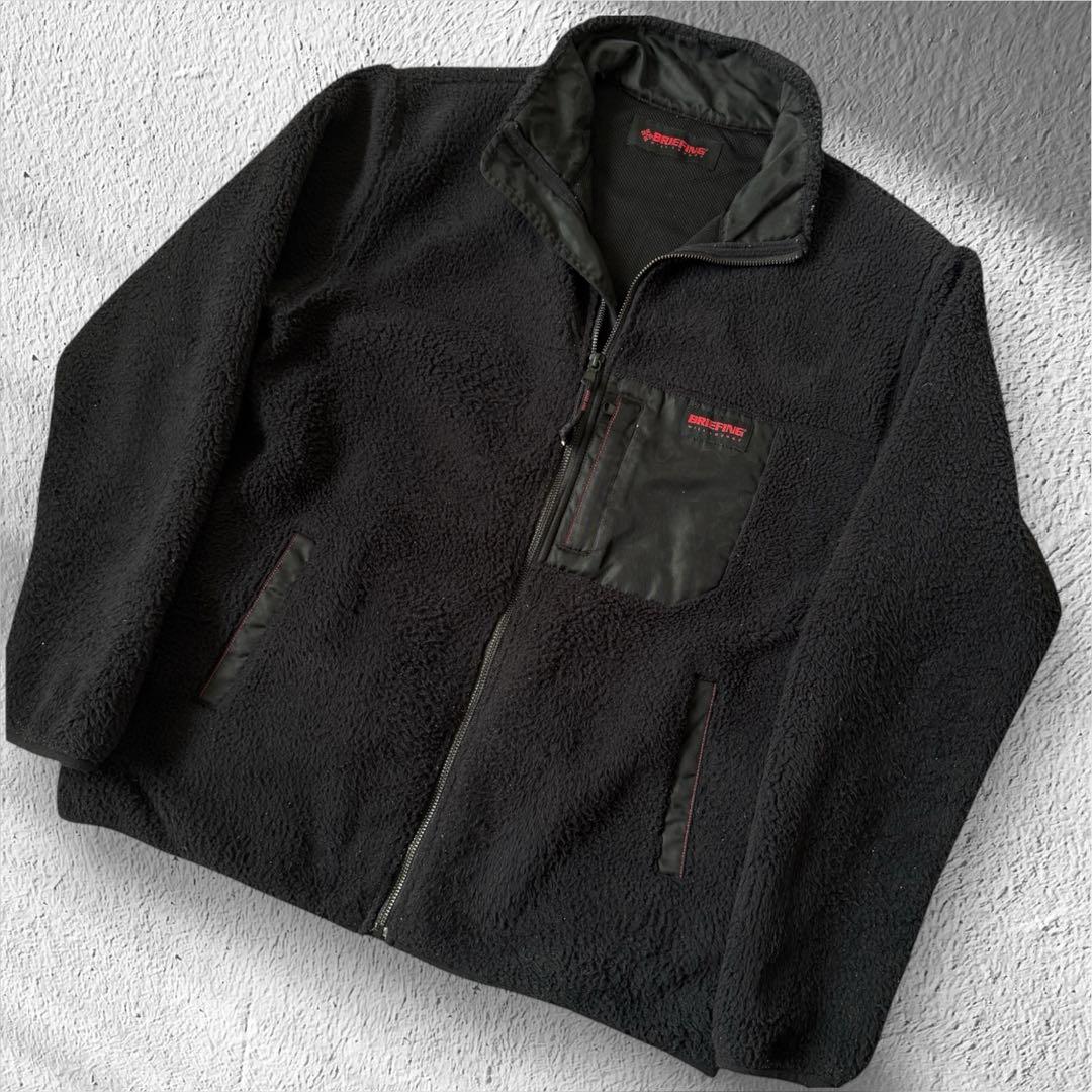 ブリーフィング　フリース　L〜XL相当　黒　ブラック　迷彩　ジャケット　ブルゾン