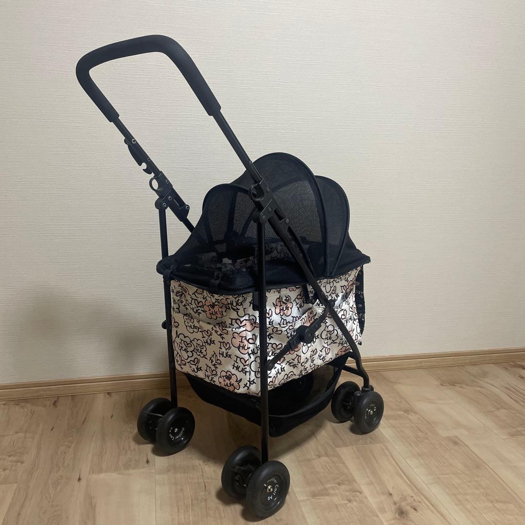 マザーカート2段式モノクロキャラクター柄 ペットカート