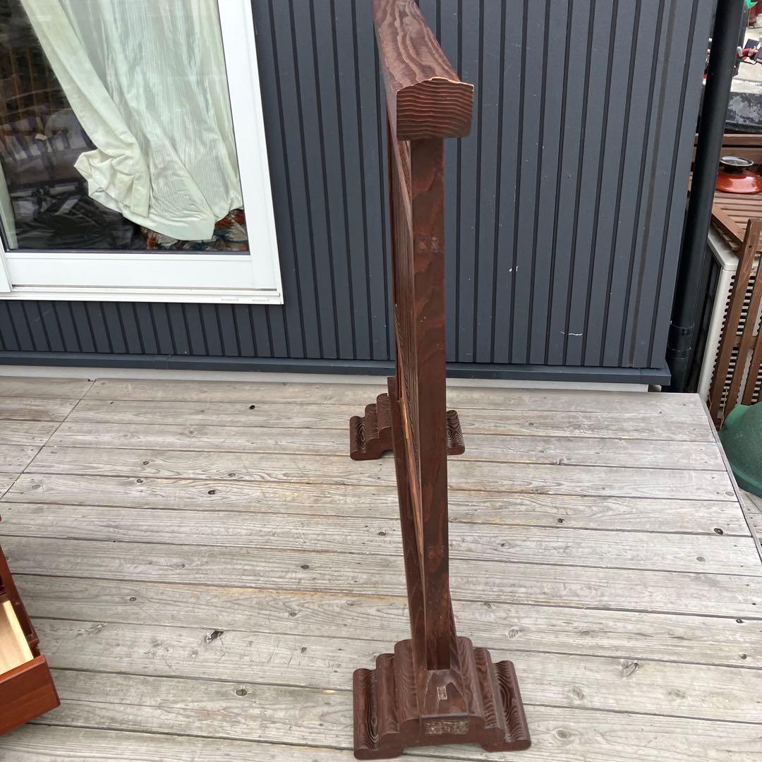 昭和レトロ 万木 天然木 寄木細工 麻の葉柄 格子型 衝立 仕切りパーテーション