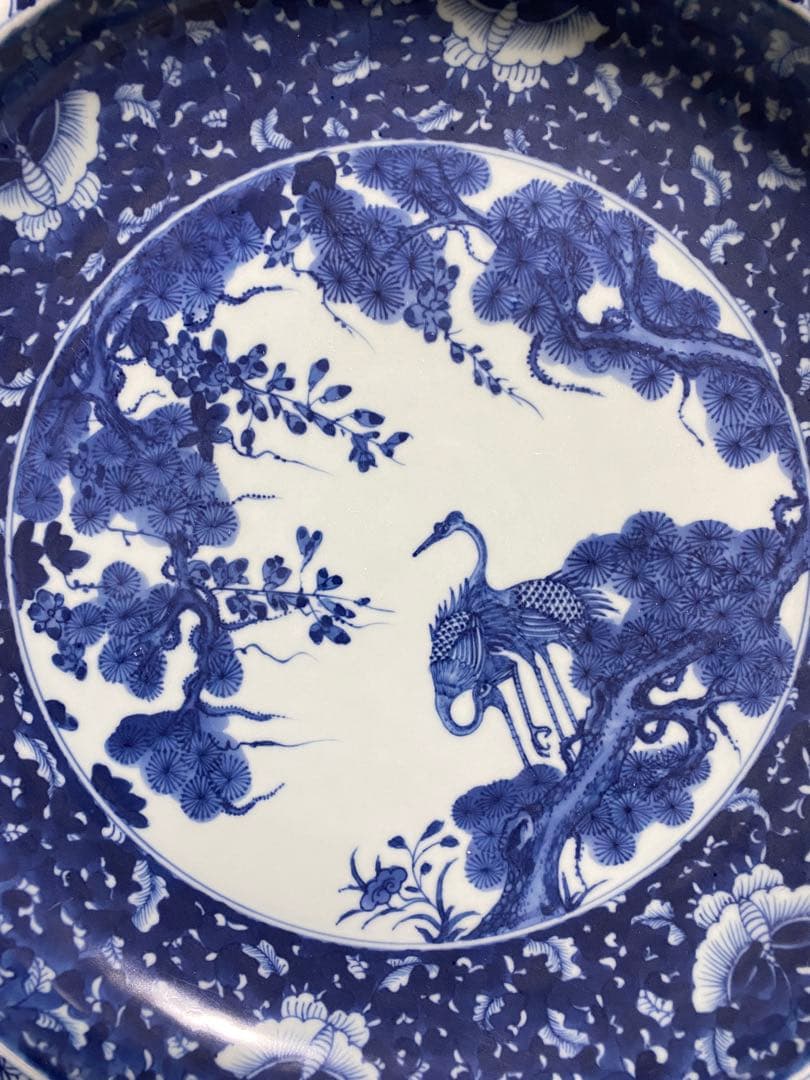 清朝　大清康熙年製 青花 大皿 中国美術 茶道具 煎茶道具 清時代 骨董品