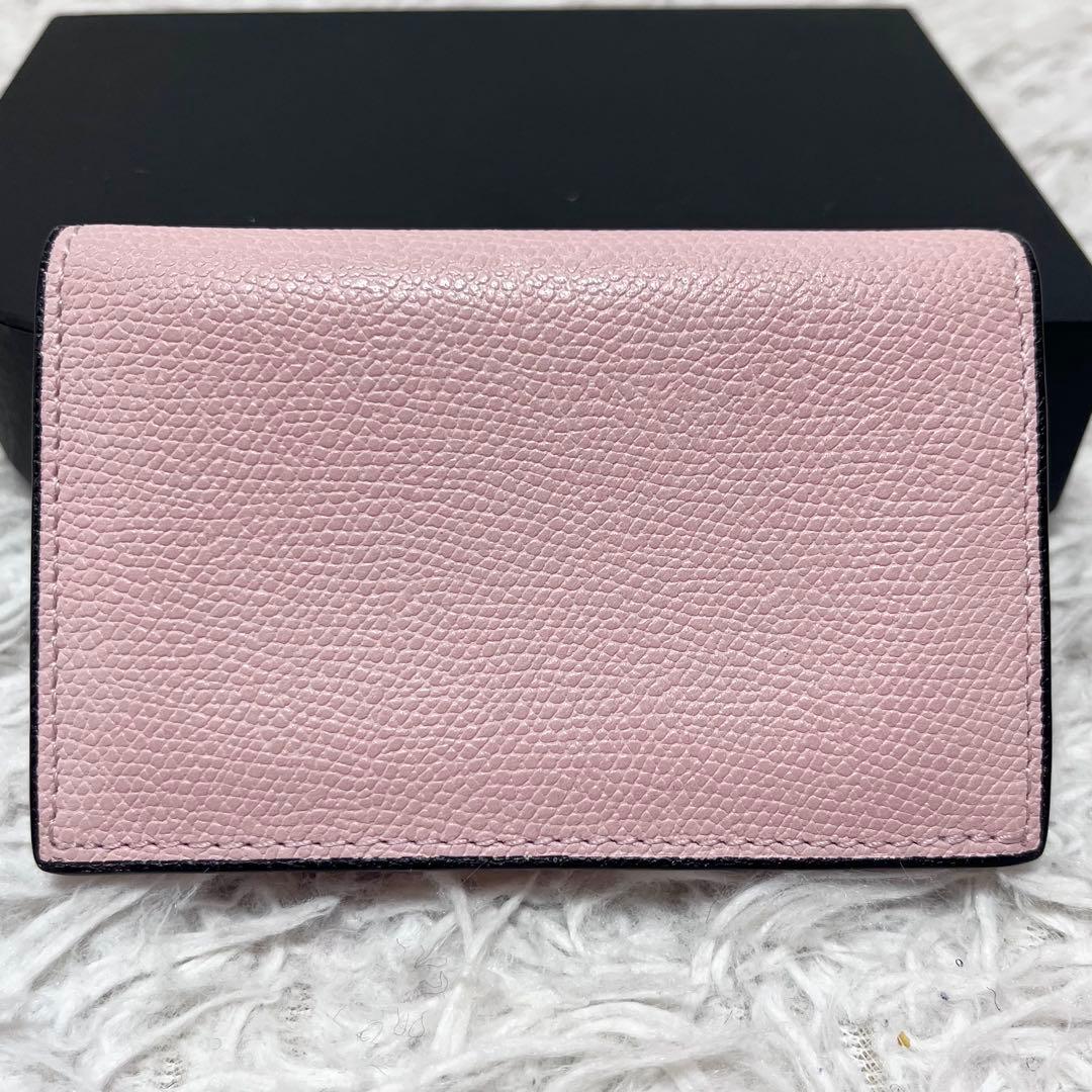 Valextra 名刺入れ カードケース グレインカーフスキン 本革 ピンク