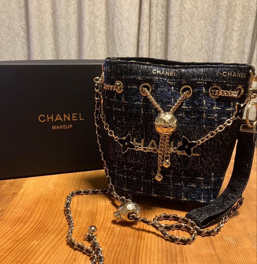 【非売品】希少 CHANELシャネル ノベルティ ネイビーツイードバケットバッグ