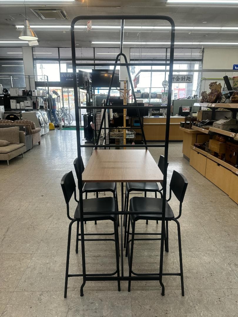 IKEA カウンターダイニングセット イス4脚 ブラウン