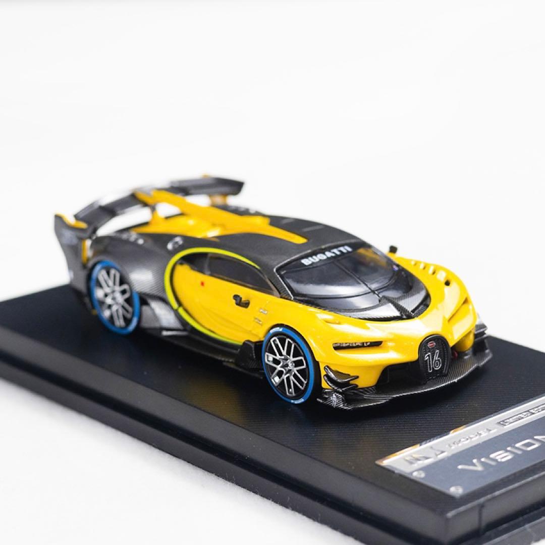 MJ モデル 1/64 ブガッティ ビジョン GT 黄色