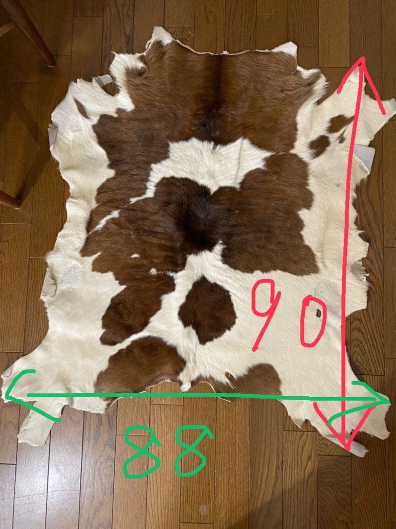 天然皮革 牛毛皮 レザー カーペット ラグマット　カウハイド　カウラグ