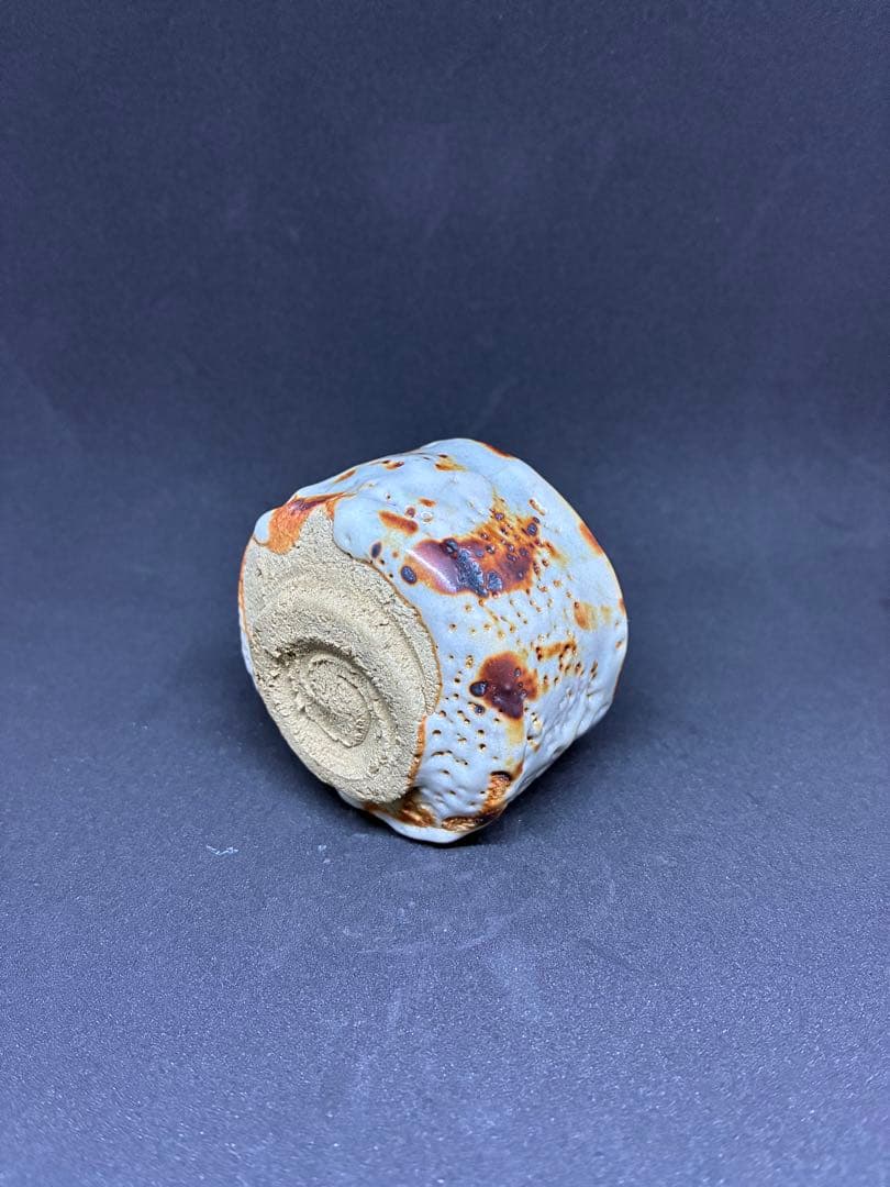 安藤日出武　志野　ぐい呑み　共箱