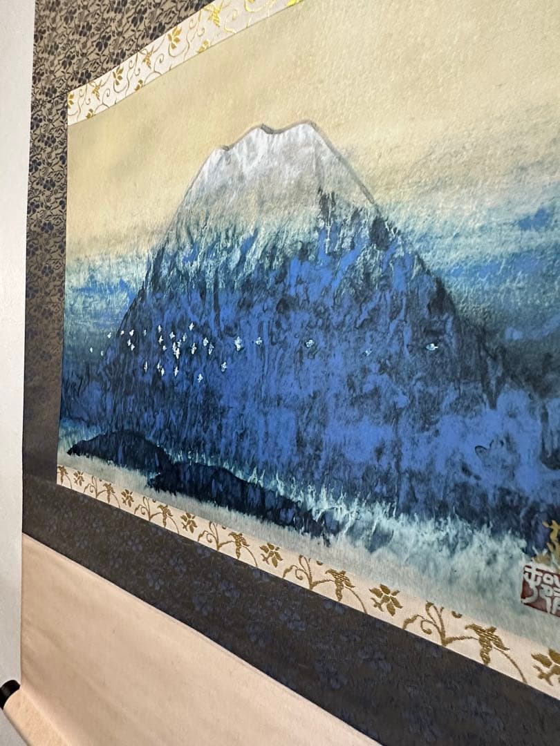 前田青邨　富士図　掛け軸　共箱　日本画　文化勲章　工芸