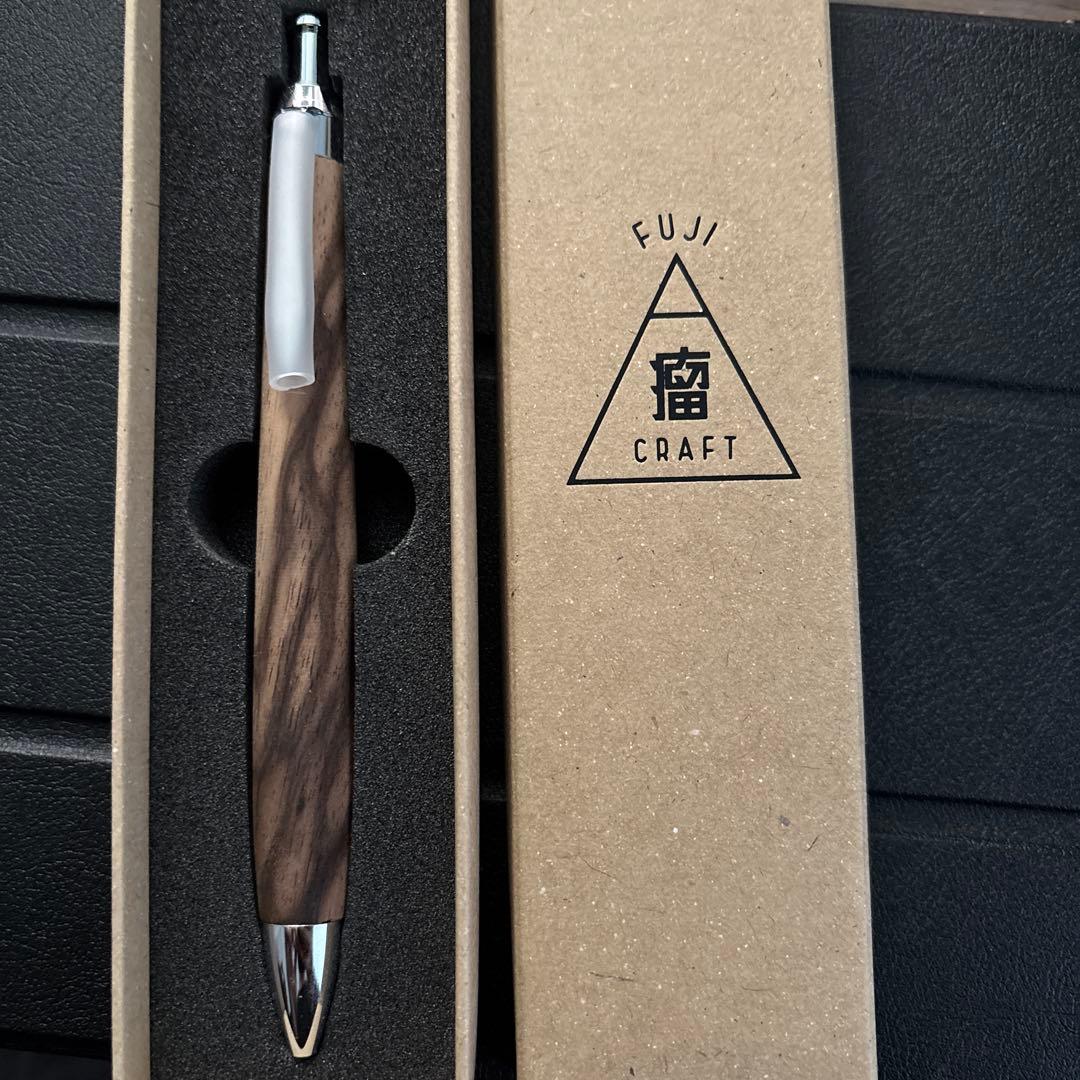 FUJI 瘤CRAFT 木製シャープペンシル 黒柿孔雀杢