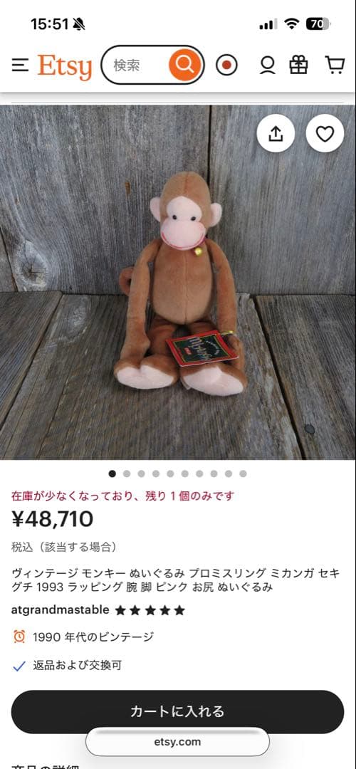 sekiguchi プロミスリング ミサンガ モンキー 赤 激レア