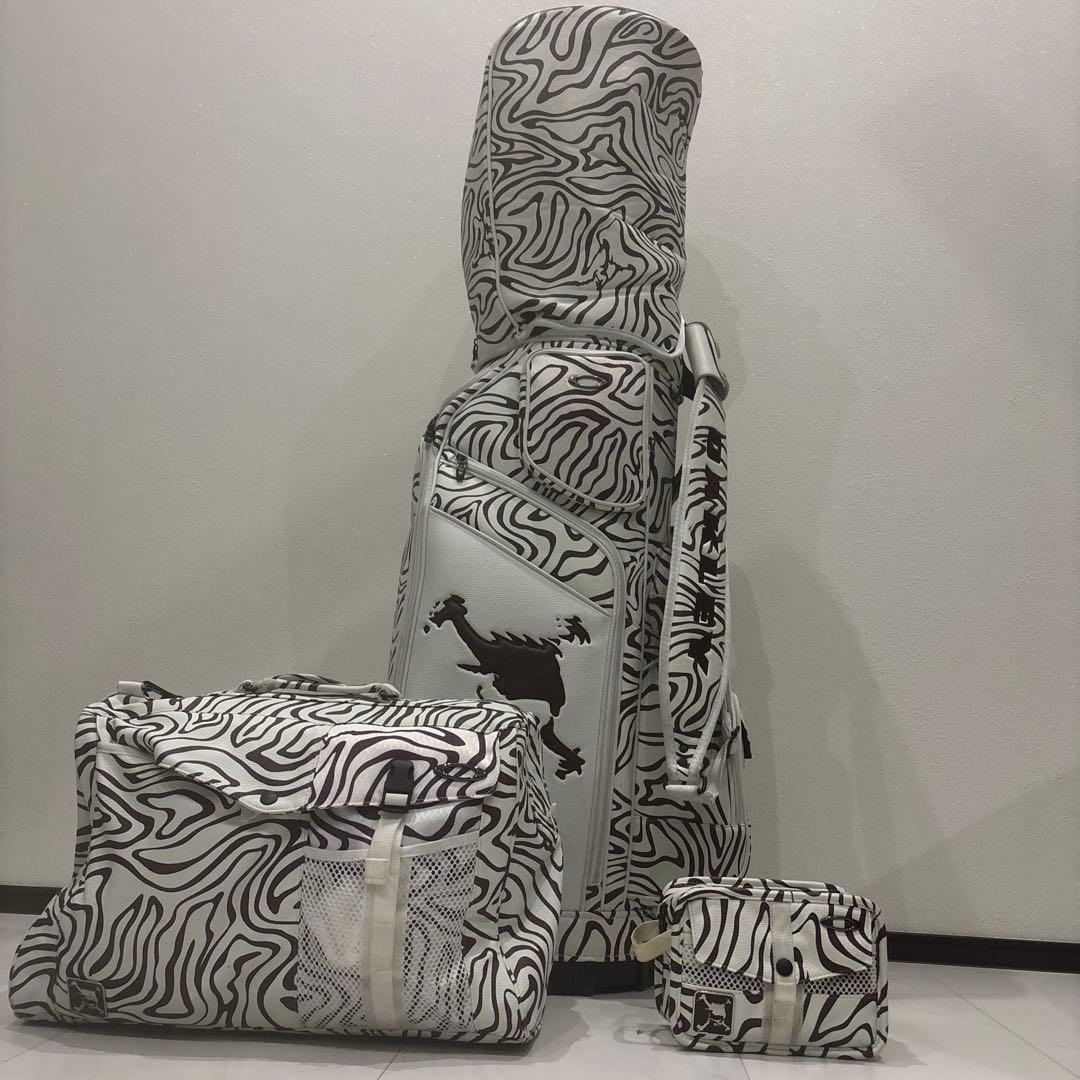 ゼブラ柄 キャディバッグ 大きめ