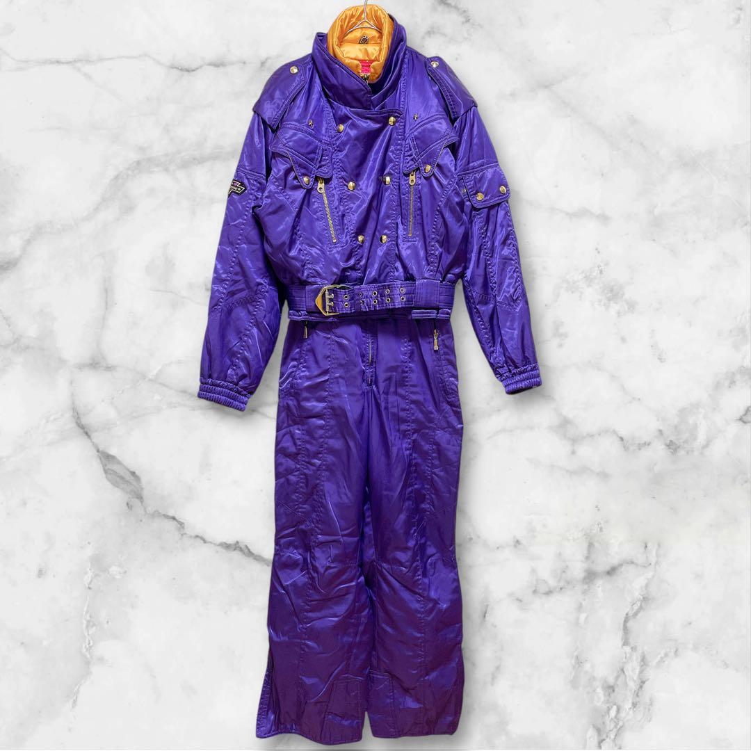 エレッセ ＊ スキーウェア 昭和レトロ ヴィンテージ 一点物 上下セット 紫