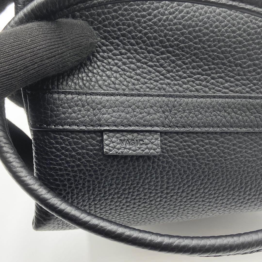 極美品　VASIC BOND MINI ハンドバッグ　巾着　レザー　ブラック