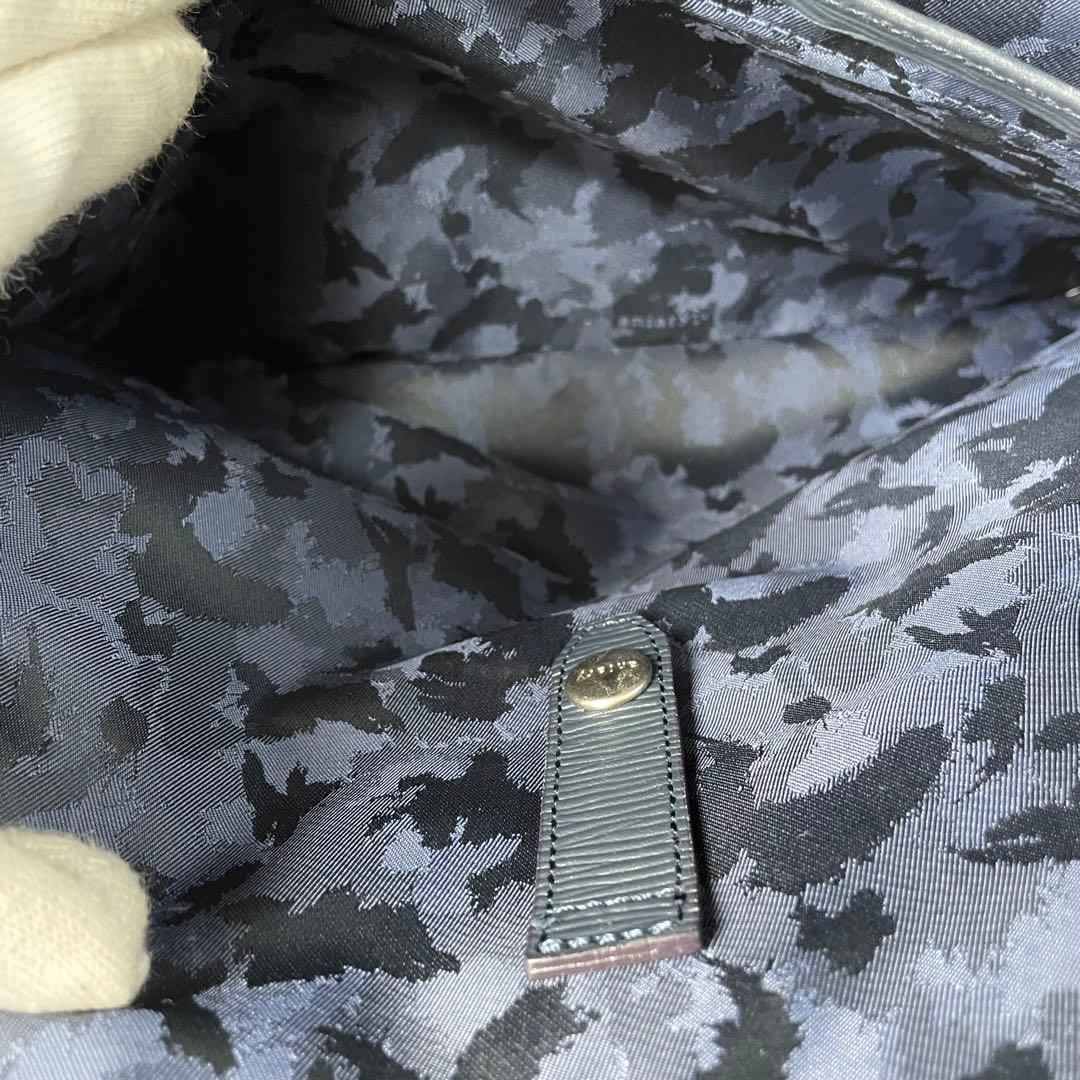 美品 aniary アニアリ ブリーフケース ビジネスバッグ レザー ネイビー