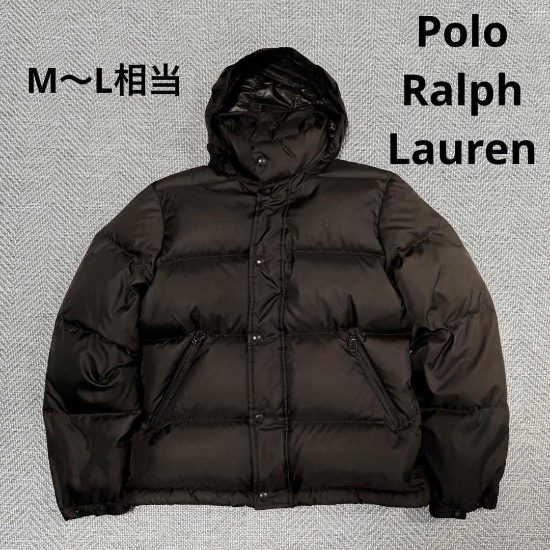 美品 希少 ポロバイラルフローレン 肉厚 ダウンジャケット ブラウン フード M