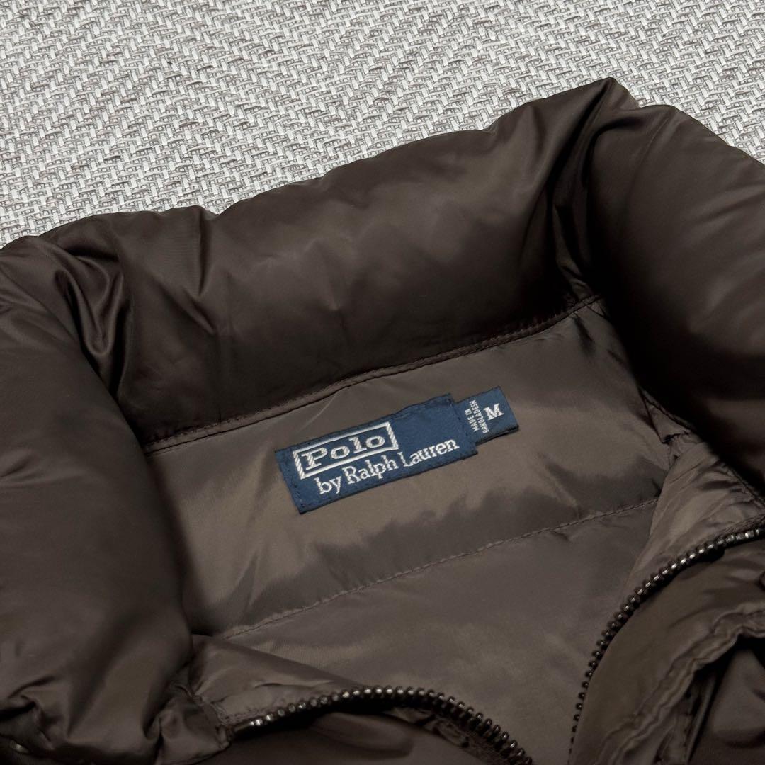 美品 希少 ポロバイラルフローレン 肉厚 ダウンジャケット ブラウン フード M