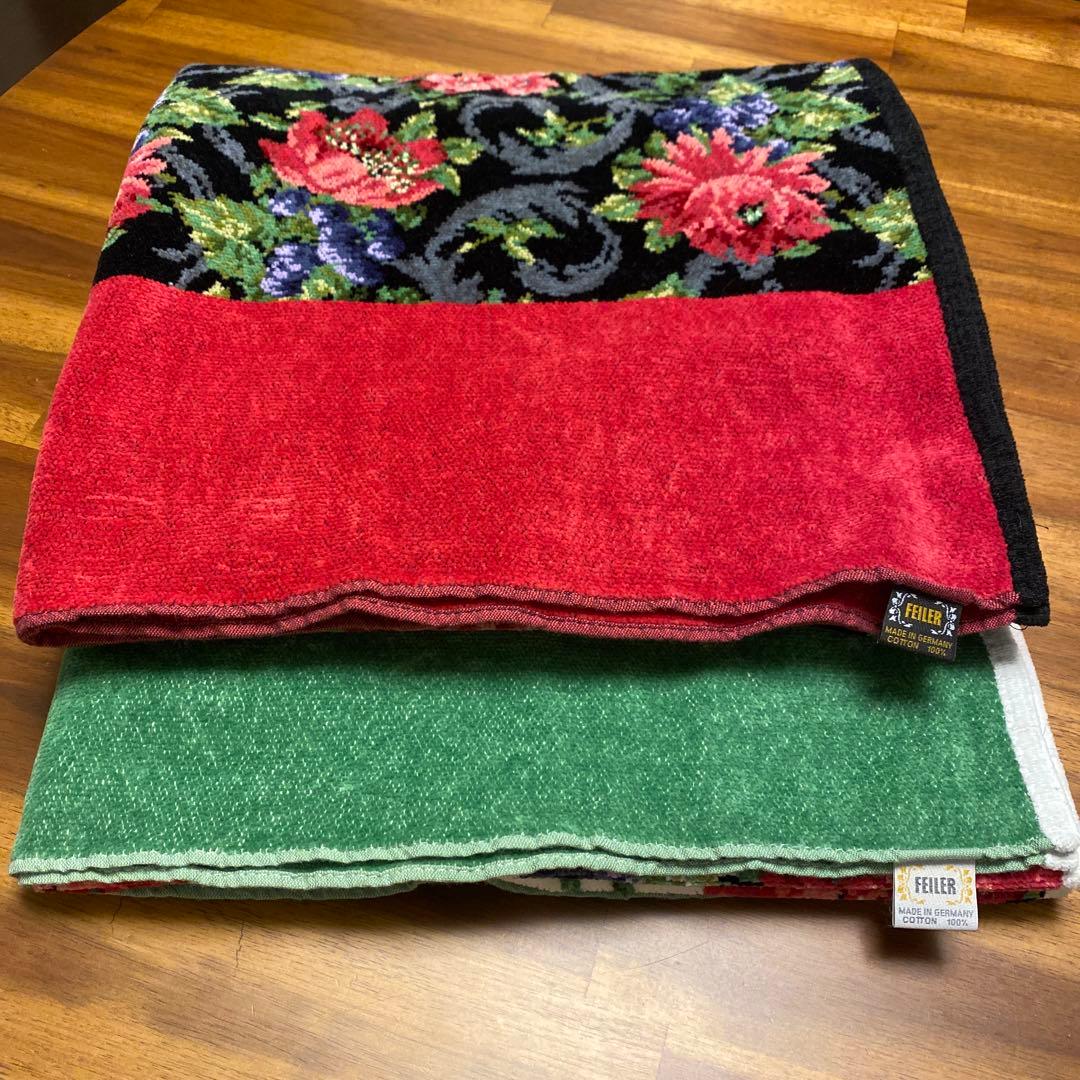 FEILER バスタオル 花柄デザイン2枚組