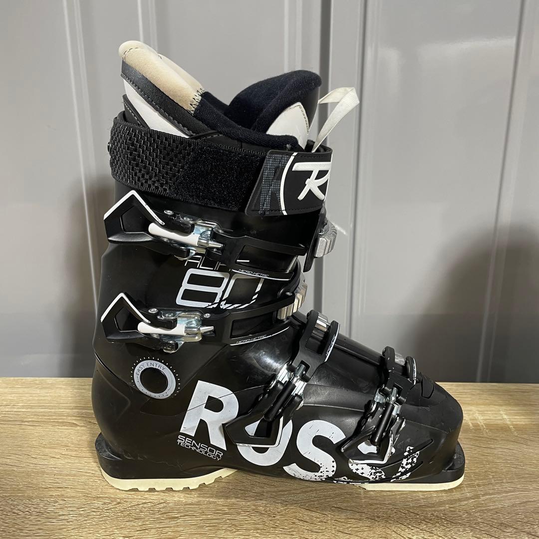 SALOMON162cm ROSSIGNOL26.5cmストック付きスキーセット