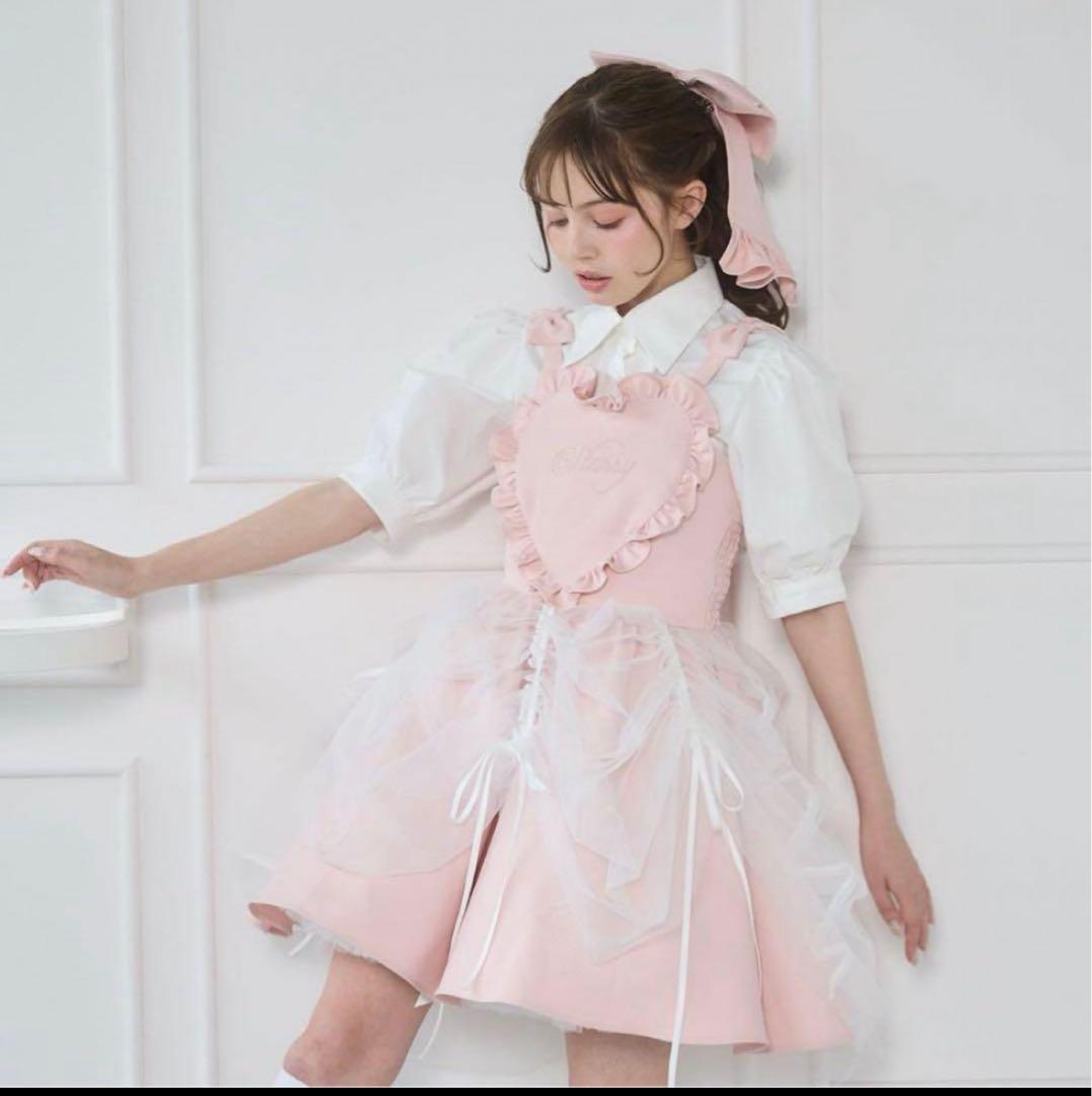 lilLilly airi×Starry ホイップエプロンワンピース