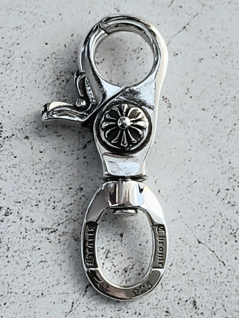 新品未使用 シルバー925 クロス キーホルダー クリップ シャックル付