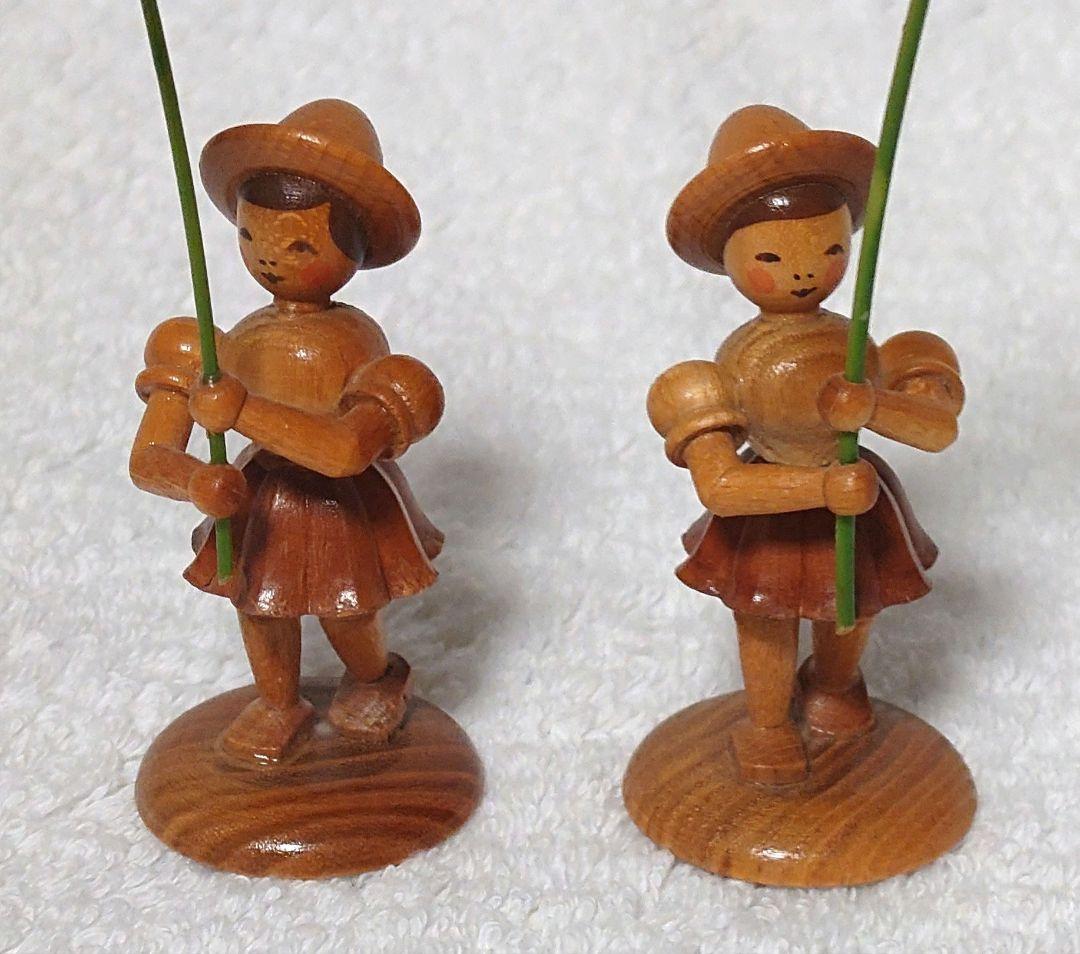 ドイツ製手作り木製人形 ヴィンテージフラワーチルドレン6体セット