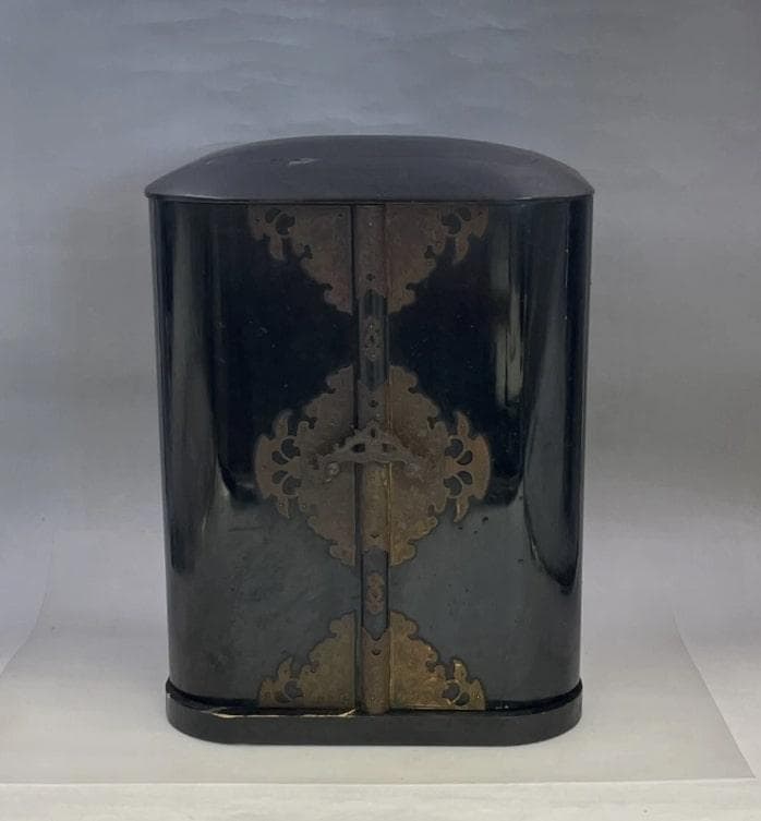 仏教美術 時代物 木彫り 弘法大師像 厨子入り 空海 仏像 骨董 古玩