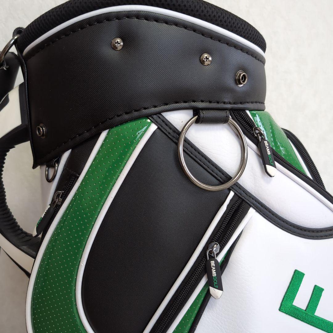 BEAMS GOLF キャディバッグ ホワイト/グリーン